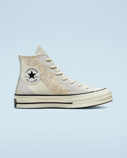 Women's Converse Chuck 70 Embroidered Floral High Top Shoes Beige / Black | AU 8936CL